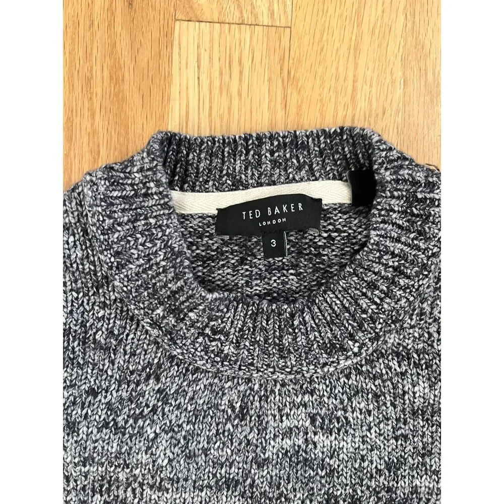 Ted‎ Baker London MMK HexHamm Cotton Sweater in Marbled Gray